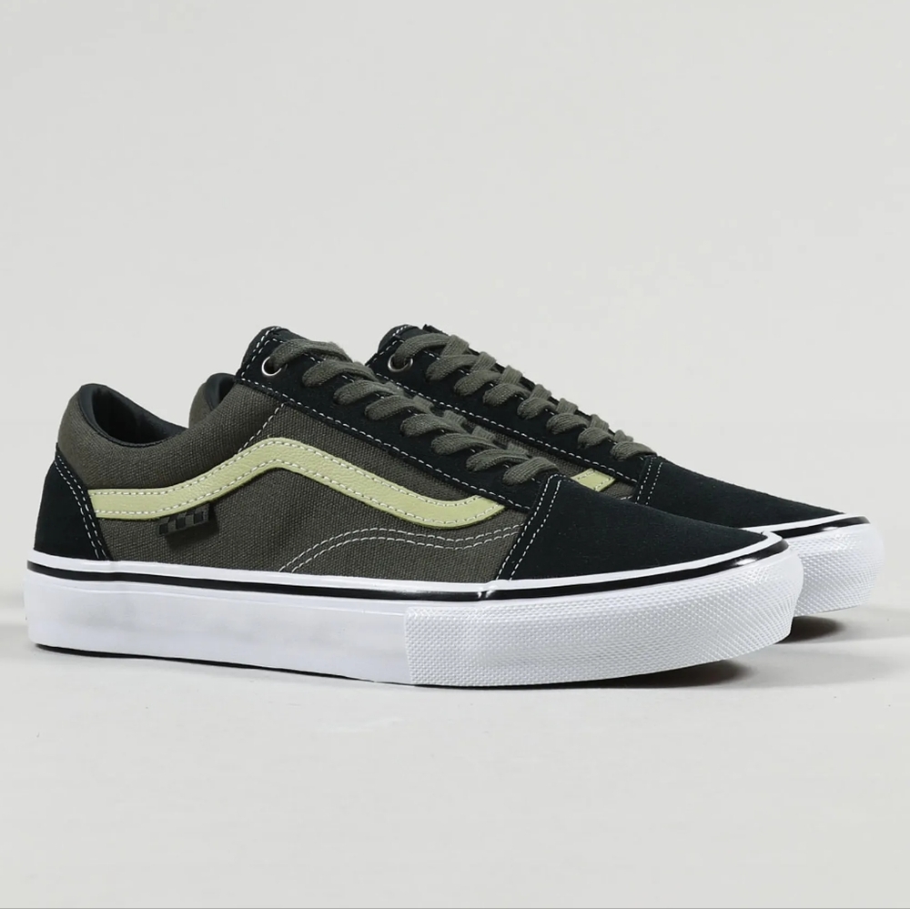 vans green colorblock suede old skool shoes, 8